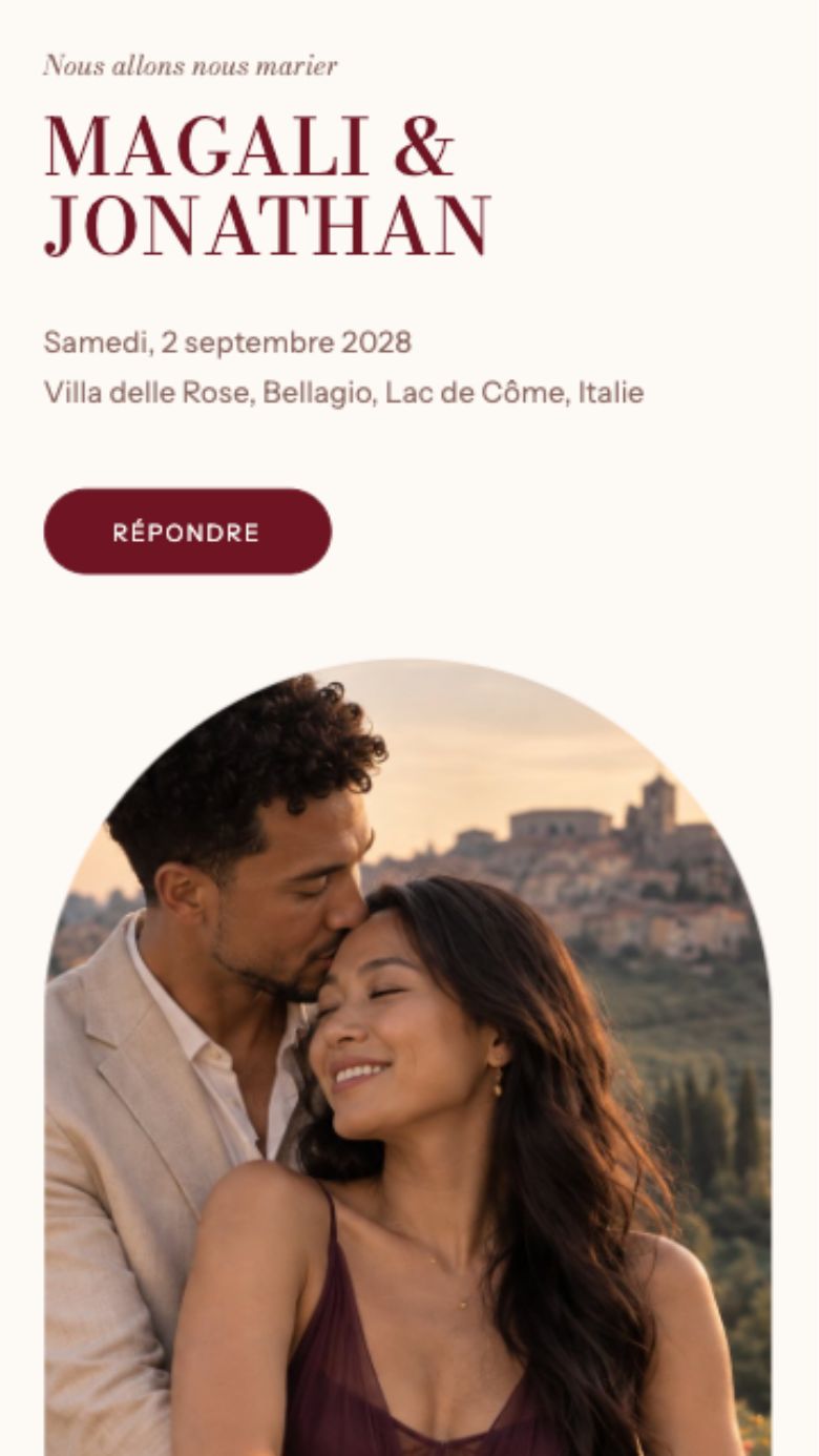Mini-site Romance — Magali & Jonathan